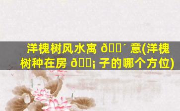 洋槐树风水寓 🐴 意(洋槐树种在房 🐡 子的哪个方位)